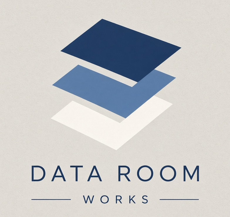 Data Room Works Overlapping Architectural Planes Brand Mark